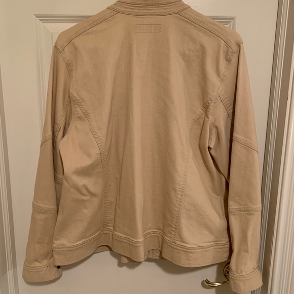 Classy denim jacket with leather trim - Picture 2 of 3